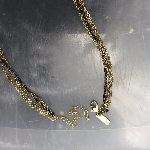 LOFT gold pendant necklace OS jewel sparkle detail - Picture 3 of 3